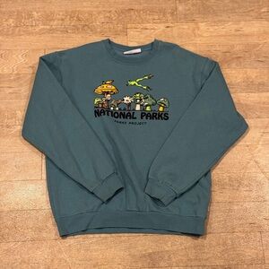NWOT Parks Project National Parks Fungi Crew Sweatshirt Dusty Teal Size XXL